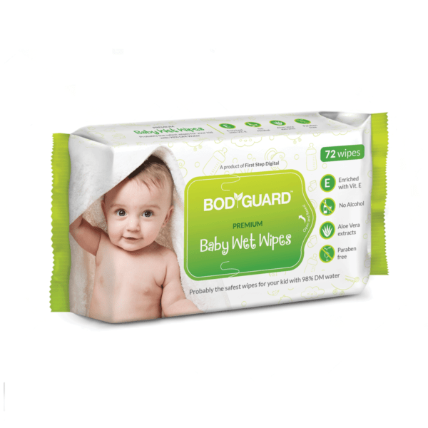 BodyGuard Baby Wet Wipes with Aloe Vera (72 Wipes)